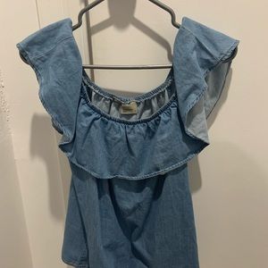 Denim off the shoulder top